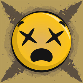 Dizzy face, dead emoji, emoticon, smiley vector