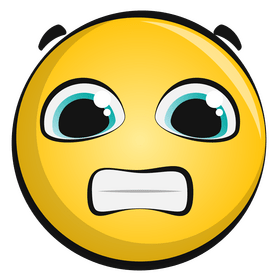 Grimace emoji, emoticon, smiley clipart