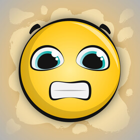 Grimace emoji, emoticon, smiley vector