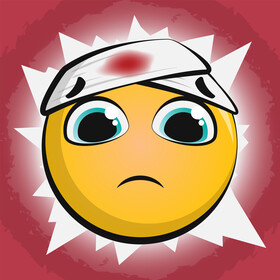 Injured emoji, emoticon, smiley vector