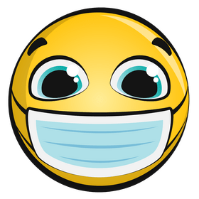 Masked emoji, emoticon, smiley clipart
