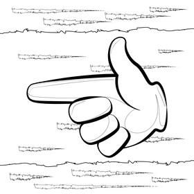 Pointing left emoji, emoticon black and white vector