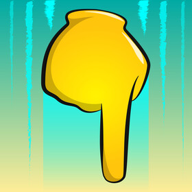 Pointing down emoji, emoticon vector