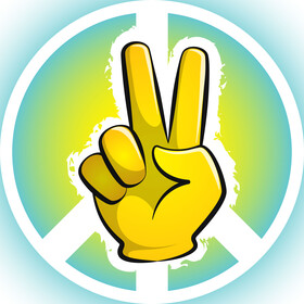 Peace emoji, emoticon vector