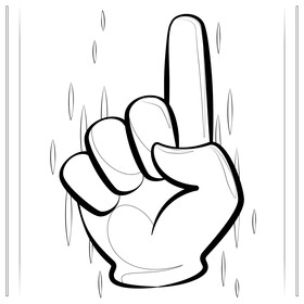 Pointing up emoji, emoticon black and white vector