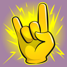 Rock emoji, emoticon vector