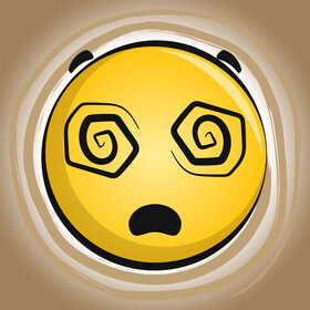 Spiral eyes emoji, emoticon, smiley vector