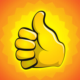 Thumbs up emoji, emoticon vector