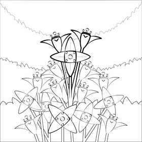 Alchemilla flower black and white vector