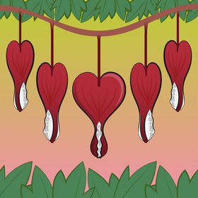 Bleeding heart flower vector