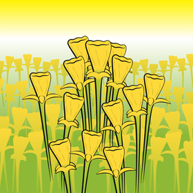 Golden bells flower vector