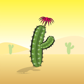 Cactus flower vector