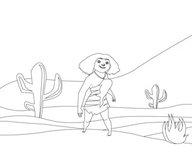 The Croods Eep black and white vector