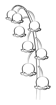 Lily of the valley black and white clipart