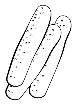 Breadsticks black and white clipart