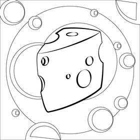 Cheese black and white vector