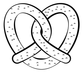 Pretzel black and white clipart