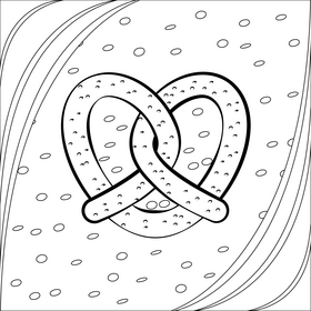 Pretzel black and white vector