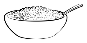 Rice black and white clipart