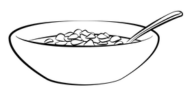 Cereal black and white clipart
