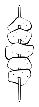 Kebab black and white clipart
