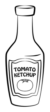 Ketchup black and white clipart