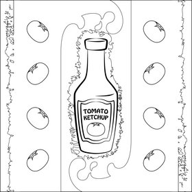 Ketchup black and white vector
