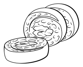 Sushi black and white clipart