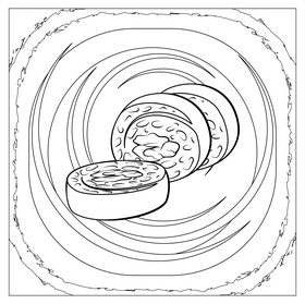 Sushi black and white vector