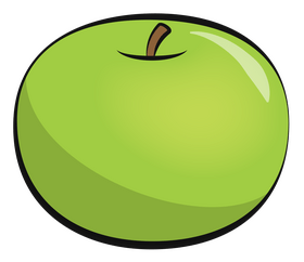 Green apple fruit clipart