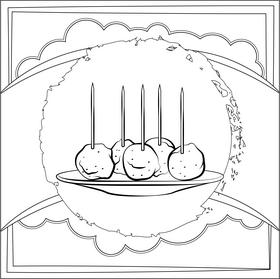 Meatballs black and white vector