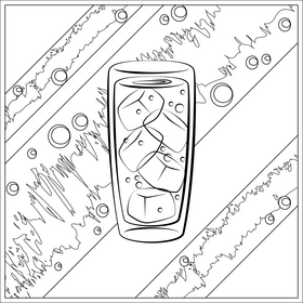 Iced tea black and white vector