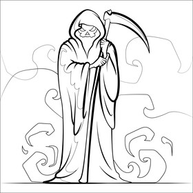 Grim reaper black and white vector