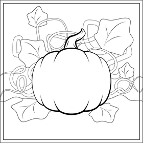 Pumpkin drawing black and white vector