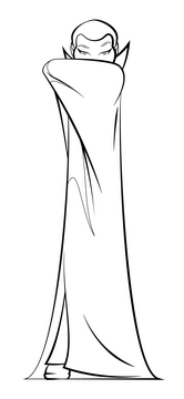 Vampire drawing black and white clipart