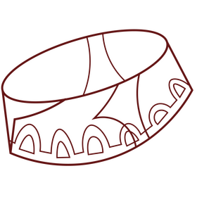 Uzbek skullcap doppi black and white clipart