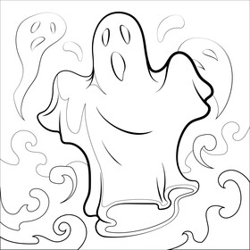 Ghost black and white vector