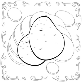 Potato vegetable drawing black and white vector