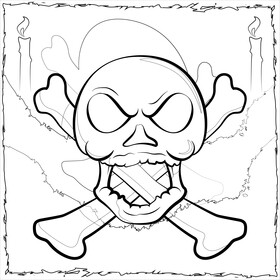 Skull black and white vector