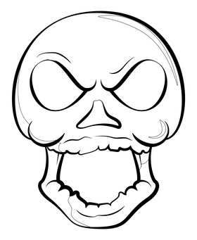 Skull drawing black and white clipart
