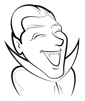 Dracula vampire drawing black and white clipart
