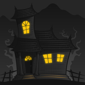 Halloween haunted house vector