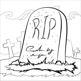 Gravestone black and white vector