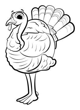 Turkey drawing black and white clipart