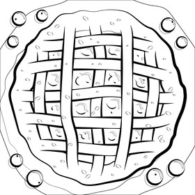 Thanksgiving cranberry pie black and white vector