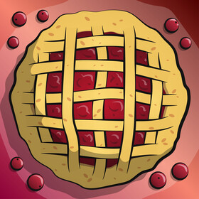 Thanksgiving cranberry pie vector