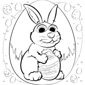Easter bunny black and white vector