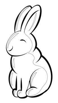 Easter chocolate bunny rabbit drawing black and white clipart
