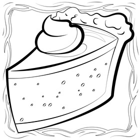 Pumpkin pie black and white vector