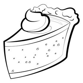Pumpkin pie drawing black and white clipart